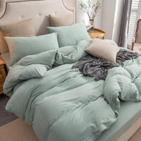 Pure Era - Jersey Duvet Cover Set - Sage Green 100% T-shirt Cotton Ultra soft and comfy