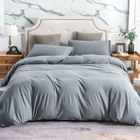 Pure Era - Jersey Duvet Cover Set - Solid Blueish Gray