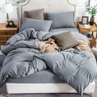 Pure Era - Jersey Duvet Cover Set - Solid Blueish Gray