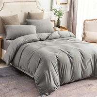 Pure Era - Jersey Duvet Cover Set - Solid Dark Gray