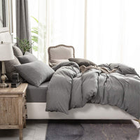 Pure Era - Jersey Duvet Cover Set - Solid Dark Gray