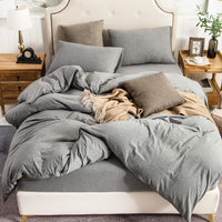 Pure Era - Jersey Duvet Cover Set - Solid Dark Gray