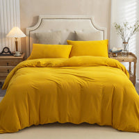 Pure Era - Jersey Duvet Cover Set - Solid Yellow