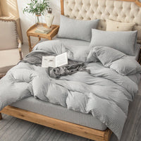 Pure Era - Jersey Duvet Cover Set - Striped Narrow Gray