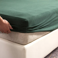 Pure Era - 100% T-shirt Cotton Jersey Fitted Bottom Sheet  Extra Deep Pocket - Forest Green