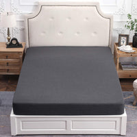 Pure Era - 100% T-shirt Cotton Jersey Fitted Bottom Sheet Extra Deep Pocket - Heathered Blue