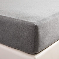Pure Era - 100% T-shirt Cotton Jersey Fitted Bottom Sheet Extra Deep Pocket - Heathered Dark Gray