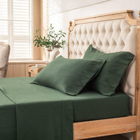 Pure Era - T-shirt Cotton Jersey Knit Sheet Set - Forest Green