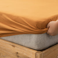 Jersey Fitted Bottom Sheet - Burnt Orange