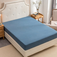 Jersey Fitted Bottom Sheet - Cerulean Blue