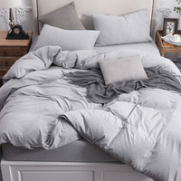 T-shirt Cotton Jersey Duvet Cover Set - Gray - Pure Era