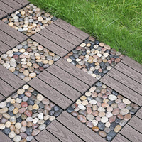 Pure Era - 12''x 12'' Interlocking Stone Deck Tiles Patio Tiles