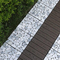 Pure Era -12''x12'' Interlocking Patio Tiles Stone Deck Tiles - Sliced Gray and White