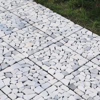 Pure Era -12''x12'' Interlocking Patio Tiles Stone Deck Tiles - Sliced Gray and White