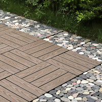 Pure Era - 12''x12'' Interlocking Patio Tiles Stone Deck Tiles - Sliced Mixed Color