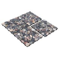 Pure Era - 12''x12'' Interlocking Patio Tiles Stone Deck Tiles - Sliced Mixed Color