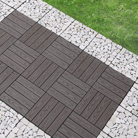 Pure Era - 12''x12'' Interlocking Patio Tiles Stone Deck Tiles - Sliced Tan