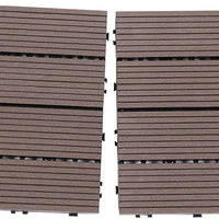 Pure Era - Interlocking Patio Tiles Wooden Deck Tiles - Brown
