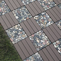 Pure Era - Interlocking Patio Tiles Wooden Deck Tiles - Brown