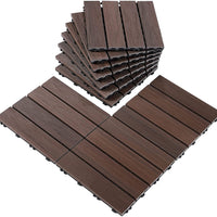 Pure Era - Interlocking Patio Tiles Composite Deck Tiles - Dark Brown