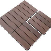 Pure Era - Interlocking Patio Tiles Composite Deck Tiles - Dark Brown