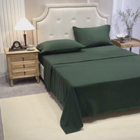 Pure Era - T-shirt Cotton Jersey Knit Sheet Set - Forest Green