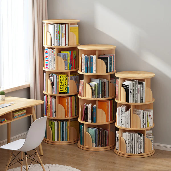 Children's rotating bookshelf