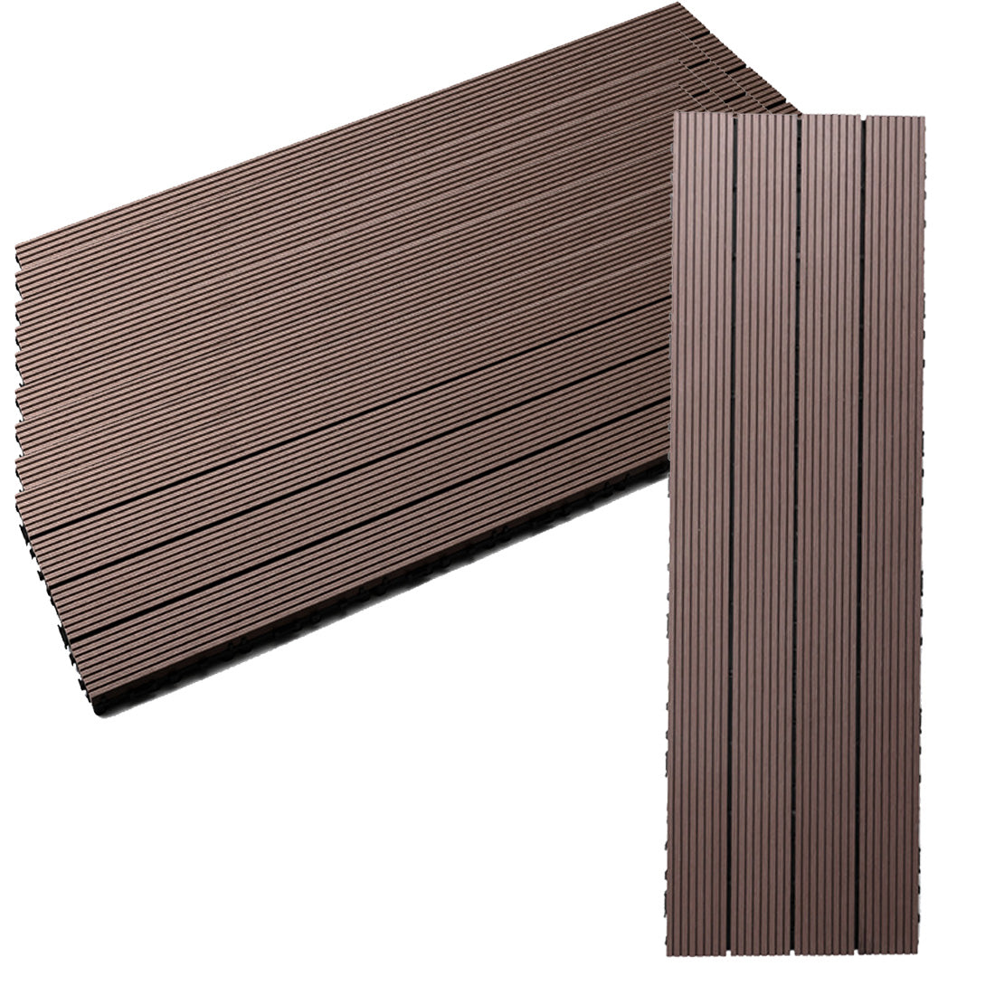 12''x 36'' Interlocking Composite Deck Tiles - Brown (Pack of 5)
