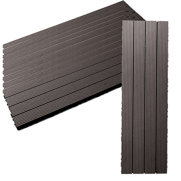 12''x36'' Interlocking Composite Deck Tiles - Dark Gray (Pack of 5)