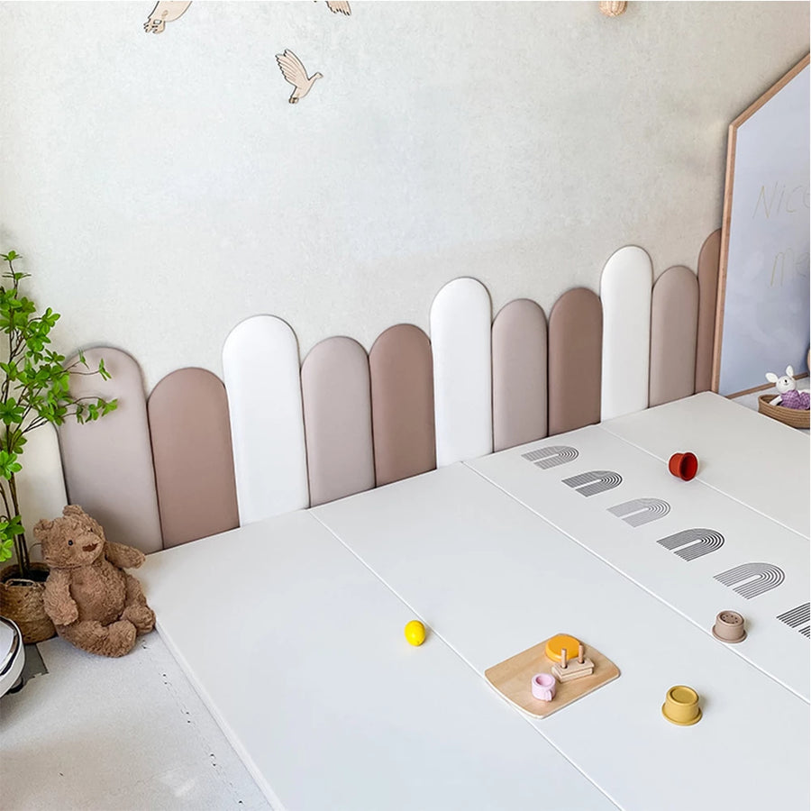 Wall Padding for Kids, Peel and Stick Headboard Upholstered Wall Panels, Wall Protection Pad for Tatami, Bedroom, Playroom, Nursery, Pack of 10 Panels