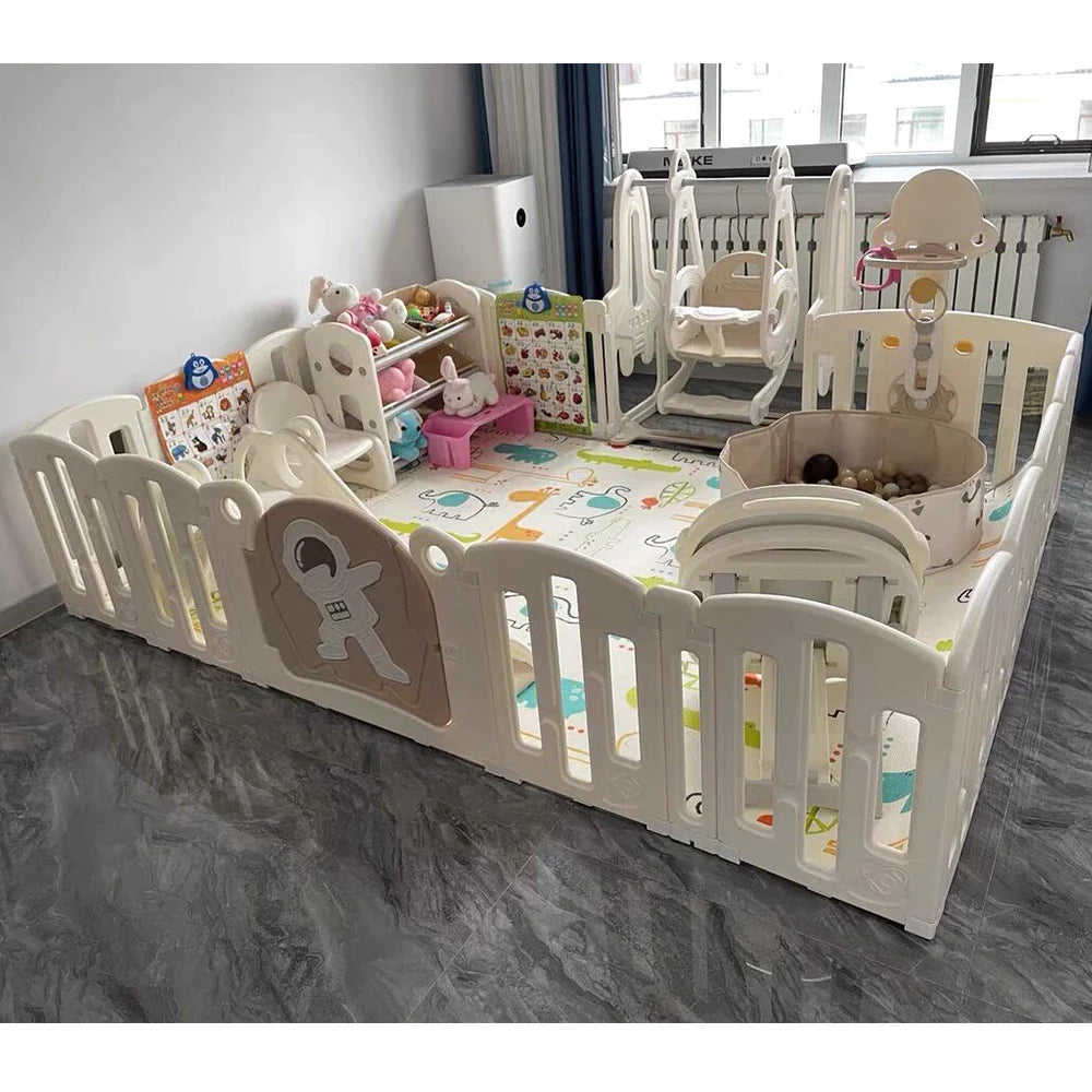 Clearance Large Baby Playpen with Toys Kit Toddler Game Fence | Spaceman