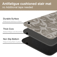 Staircase Step Treads Foam Stair Pads Cushioned  | 8" x 30" PVC Material(Set of 2,12)
