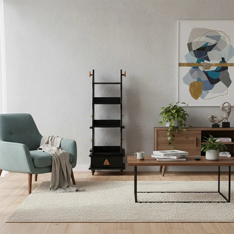 Kids Rotating Bookshelf, Wooden Mobile Children’s Book Rack, Floor Standing 360° Spin Bookcase with Wheels, Montessori Storage Organizer for Nursery, Bedroom & Playroom