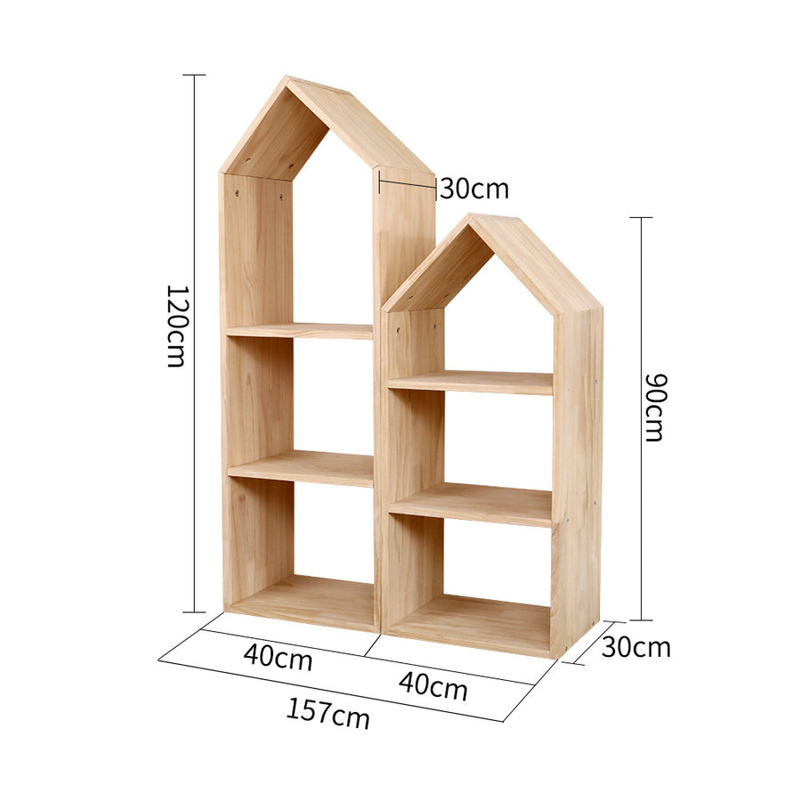 Household children's bookshelf room type toy storage locker solid wood bookshelf toy storage rack 2 in 1 combination cabinet