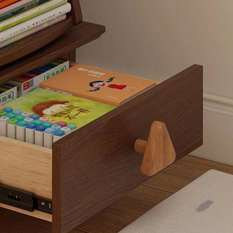 Kids Rotating Bookshelf, Wooden Mobile Children’s Book Rack, Floor Standing 360° Spin Bookcase with Wheels, Montessori Storage Organizer for Nursery, Bedroom & Playroom