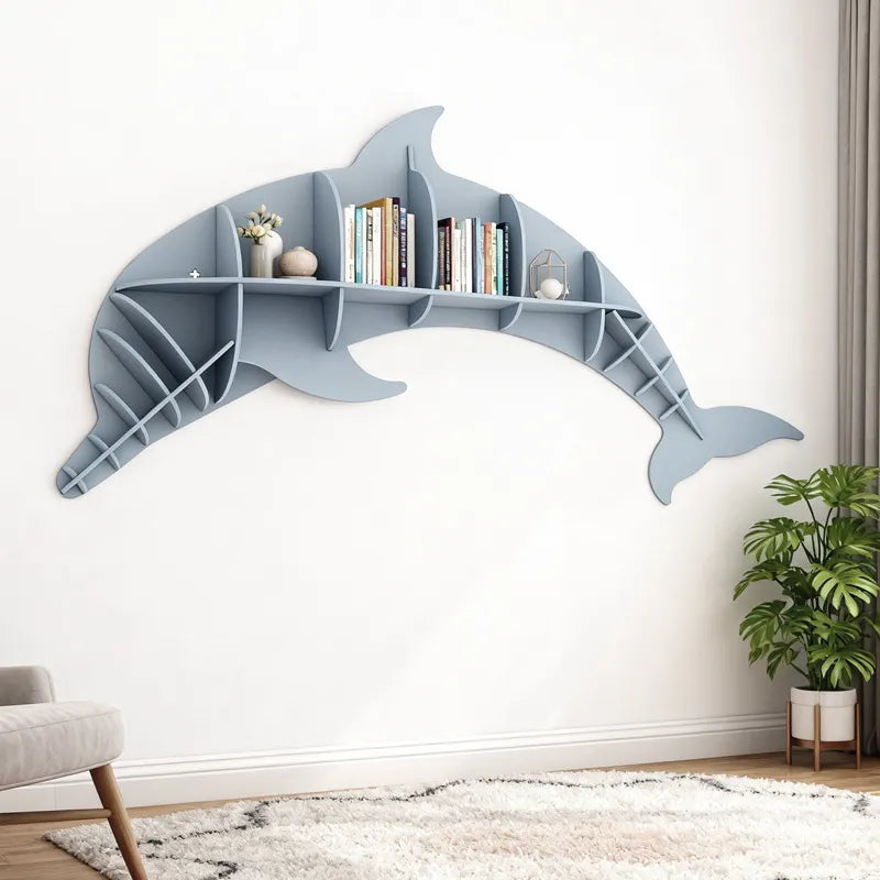 Kids Creative Dolphin Bookshelf Locker Wooden