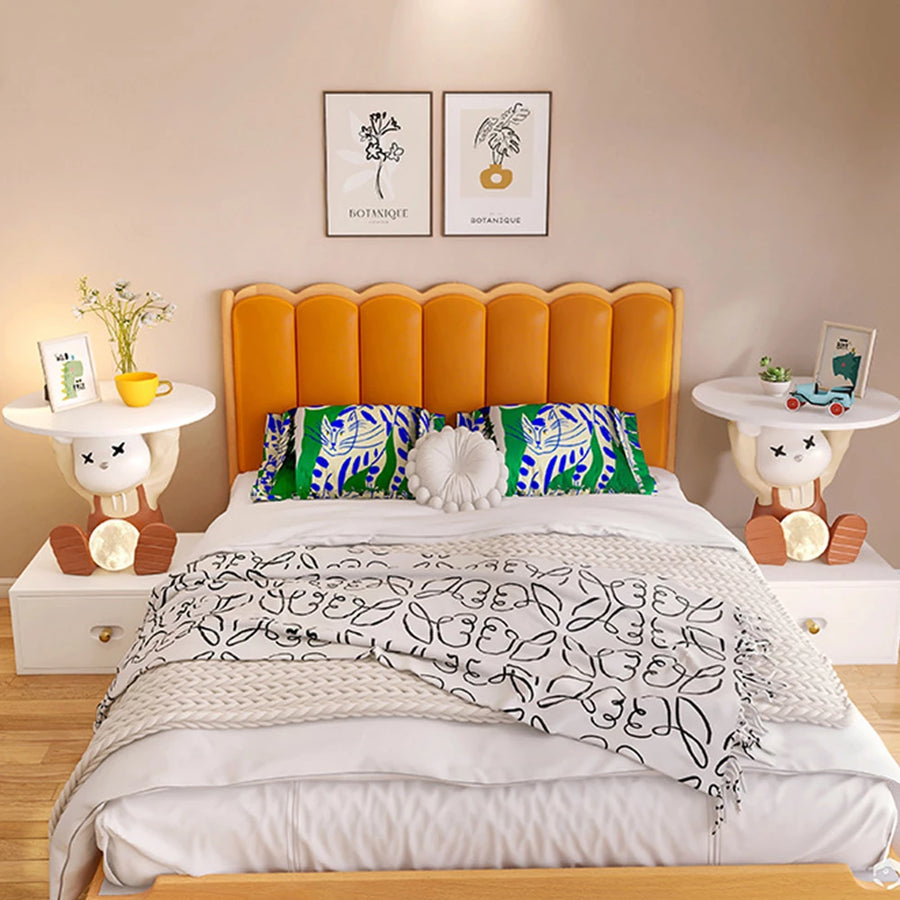 Bedside Nightstand Home Decor Room Rabbit Statues Bedside Table Bedroom Small Storage Side Table Creative Simple Storage Cabinet