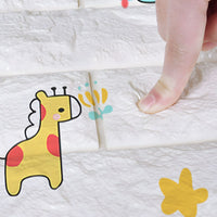 3D Three-Dimensional Wall Sticker Waterproof Self-Adhesive Wallpaper, Cartoon Anti-Collision Soft Wall Sticker for Children's Room 0.7mx20m