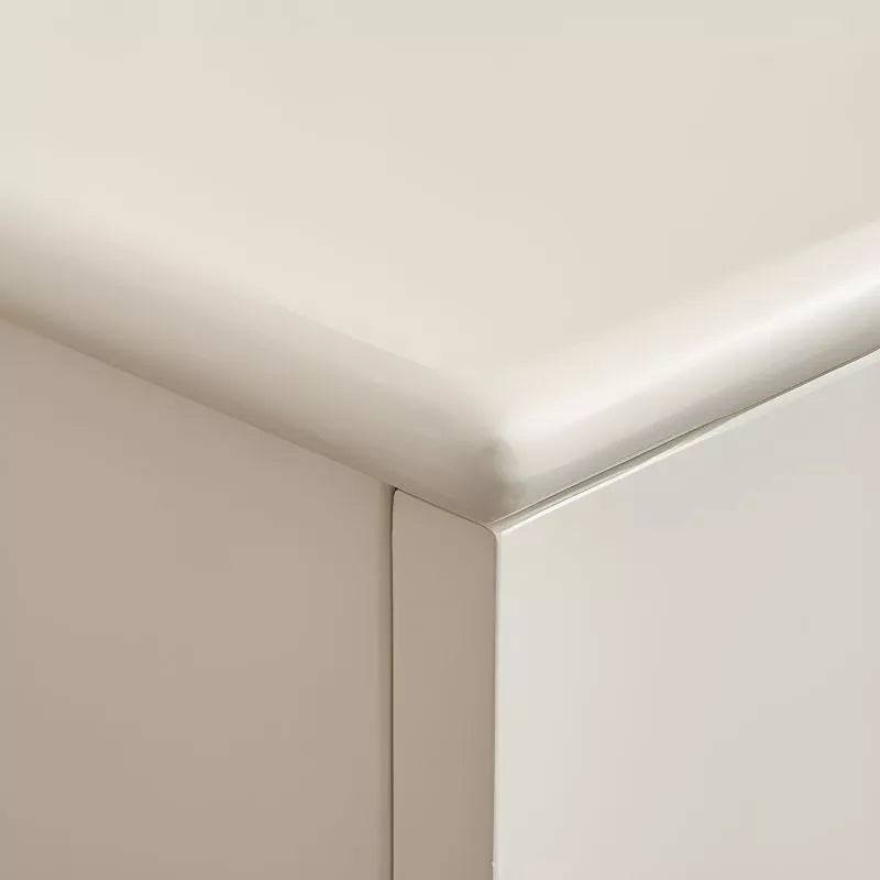 Rectangular Solid Wood Night Stand Simple Modern Cream Style Cute Creative Double Drawer Storage Cabinet Kids Mini Small Bedside Cabinet Slim Nightstand