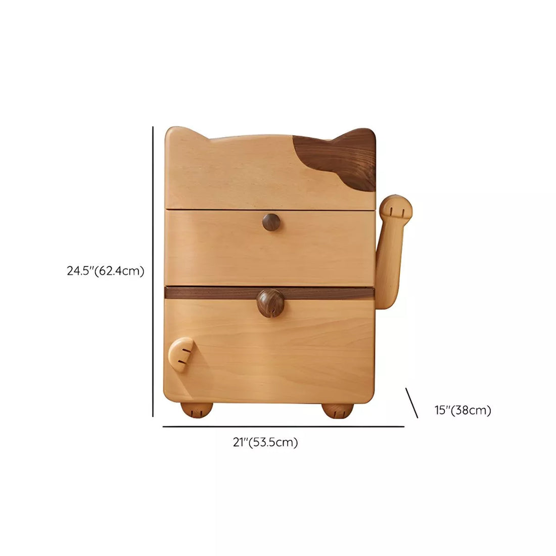Solid Wood No Theme Modern Natural Bed Nightstand