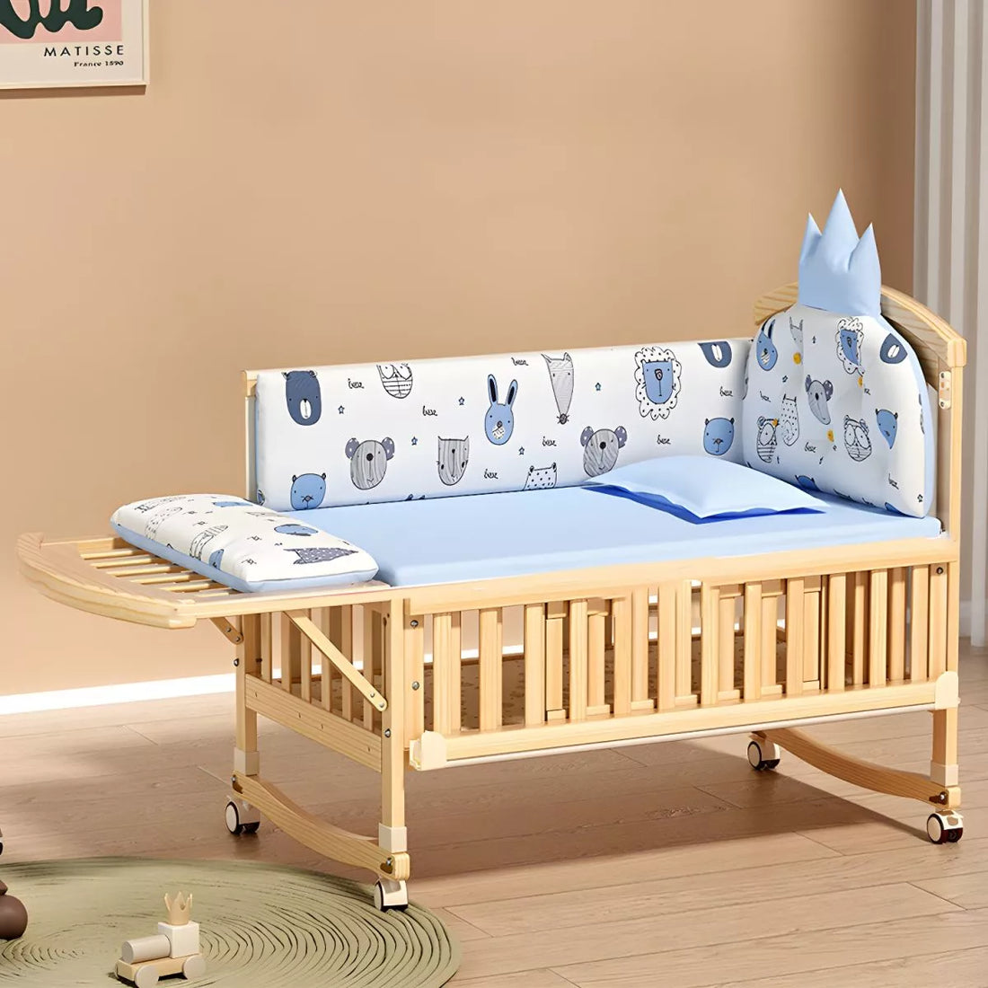 Pure Era Baby Crib Sets with Changing Table Infant Portable Crib