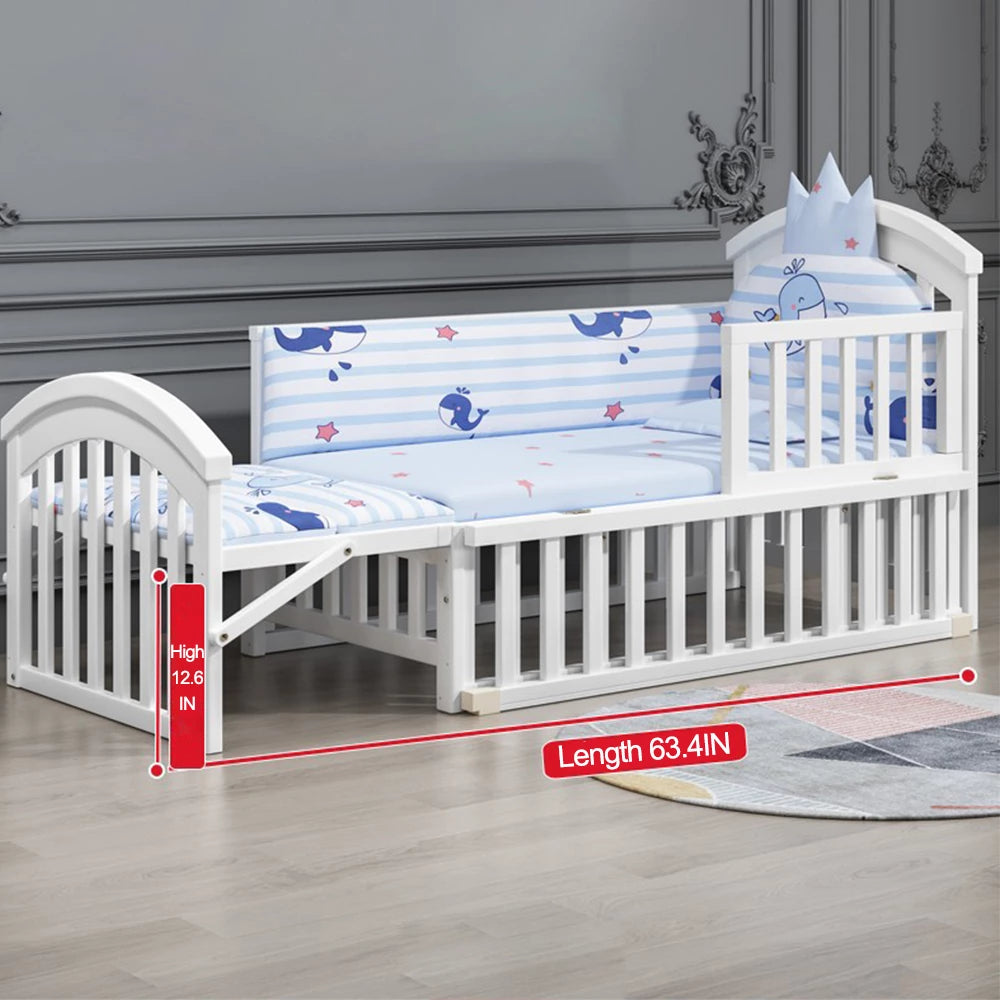 Pure Era Baby Crib Sets with Changing Table Infant Portable Crib Solid Wood B Large 47.2 25.6 38.6in