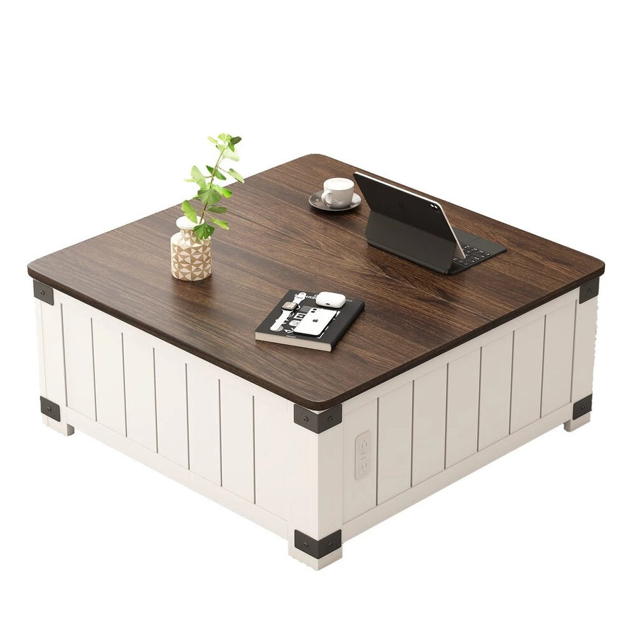 Lift Top Coffee Table for Living Room, Modern Coffee Table with Hidden Storage & Adjustable Height, Sturdy Metal Frame, Multi-Functional Coffee Tables for Dining, Working