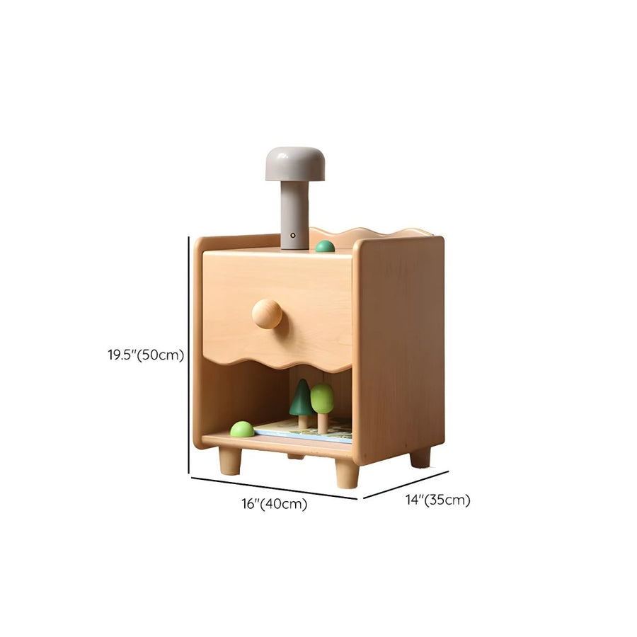 Solid Wood Kids Bedside Table Modern Simple Bedside Storage Cabinet Multifunctional Bedroom Cabinet Storage Cabinet