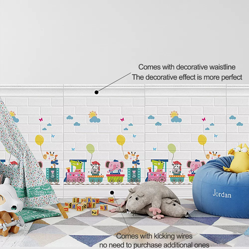 Peel and Stick Wallaper, Wallpaper Self-adhesive 3D Baseboard Wall Sticker, Waterproof and Anti-collision Wall Sticker