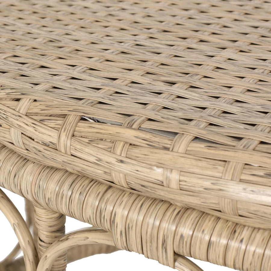 Side Table Brown Round Rattan Outdoor Patio Coffee Table All Weather Standing Side Table Snack Table