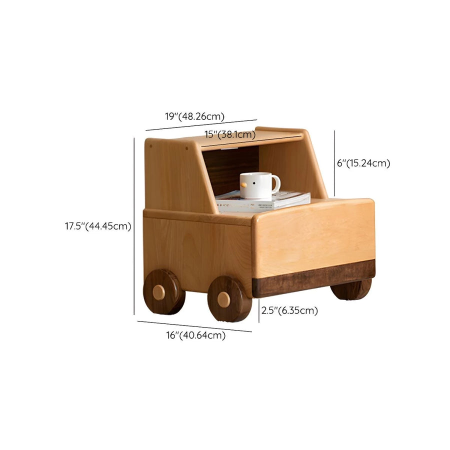Wooden Children's Bedside Table Modern Simple Bedroom Storage Cabinet Home Cartoon Car Bedside Cabinet