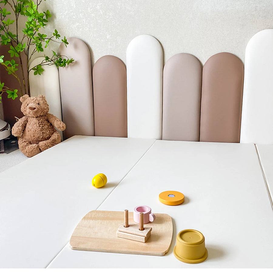 Wall Padding for Kids, Peel and Stick Headboard Upholstered Wall Panels, Wall Protection Pad for Tatami, Bedroom, Playroom, Nursery, Pack of 10 Panels