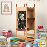 Solid wood 360° rotating bookshelf children's bookshelf castle shape