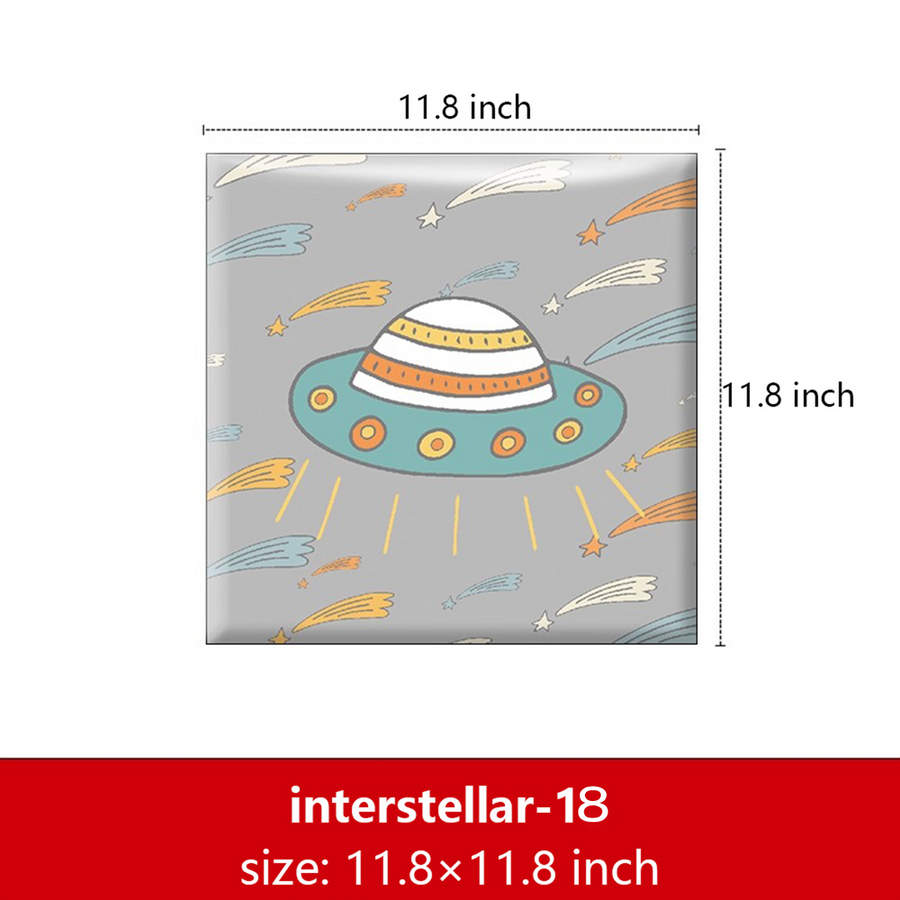 Bedside decorative soft package background wall soft package stickers self-adhesive bedroom anti-collision robot backrest custom astronaut wall enclosure